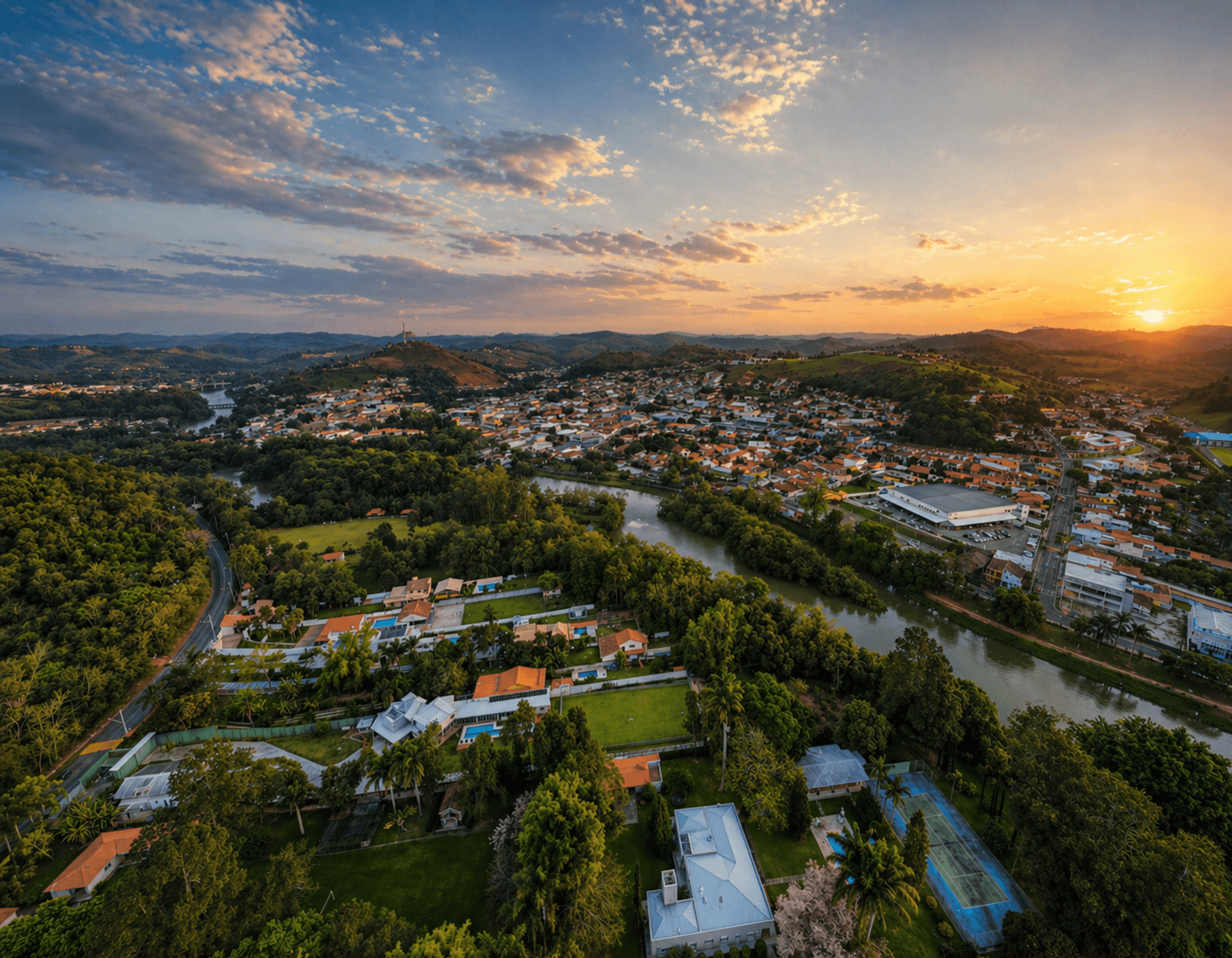 Vista aérea de Guararema, SP — cidade onde a Ipê Imóveis atua há 15 anos